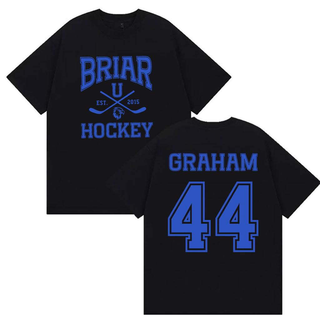 Briar Hockey Graham 44 T-Shirts Briar University Außerhalb des Campus TV-Serie T-Shirt Herren Damen Kleidung Baumwolle T-Shirt