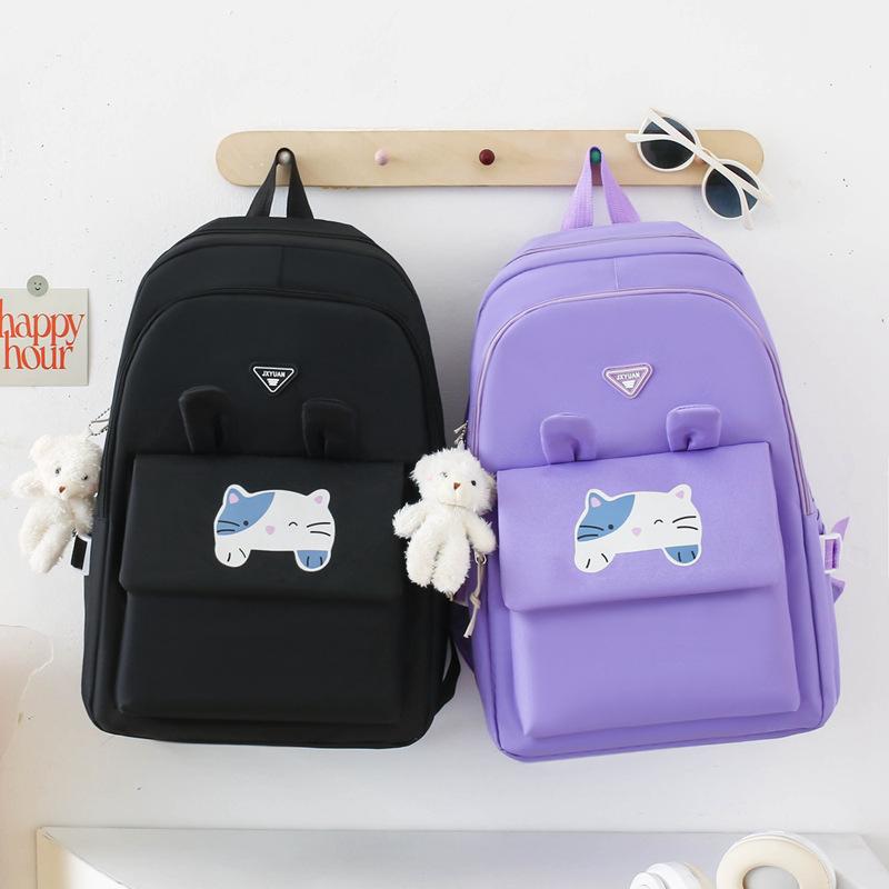 New five-piece backpack fashion trend casual style simple student bag large capacity backpack