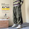 Men's Corduroy Overalls with Velvet - American Style, Straight Loose Wide-Leg, Trendy Autumn/Winter Large Size Pants