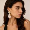 Retro Bohemian Gradient Earrings: Geometric Light-Luxury for Women