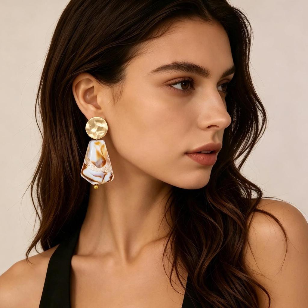 Retro Bohemian Gradient Earrings: Geometric Light-Luxury for Women