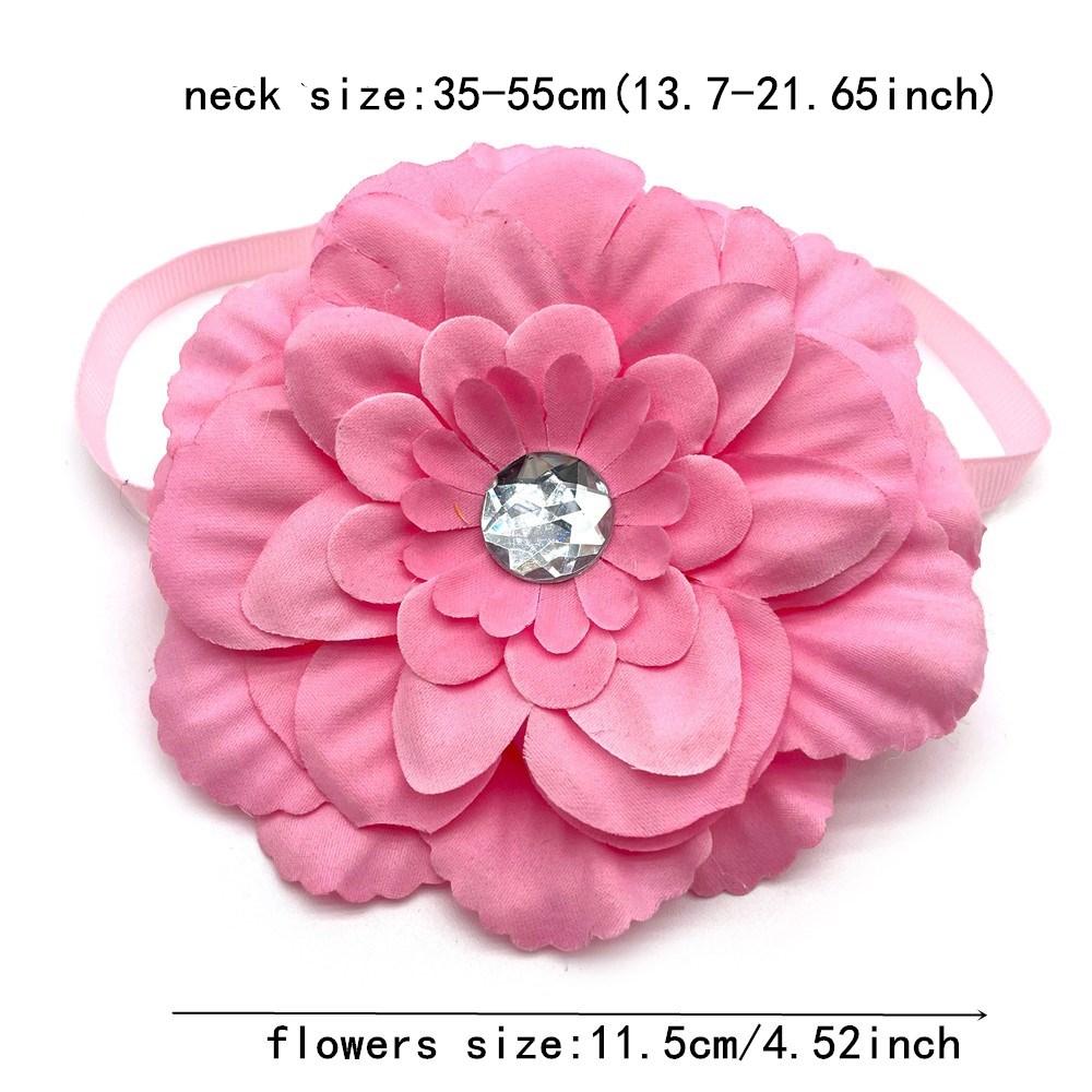 50pcs Dogs Pets Accessoriess Large Dog Ties Bow Ties Bowknot with Diamond Adjustable Colorful Flowers Dog Grooming Pet Supplies