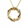 New Thorn Hoop Necklace, Fashionable, Versatile, Personalized, Trendy Copper Zircon Circle Pendant Necklace