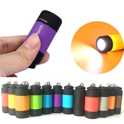 Mini-Schlüsselanhänger-Taschenlampe, wiederaufladbar, USB-Taschenlampe, 0,5 W, 25 lm, elektrische Taschenlampe