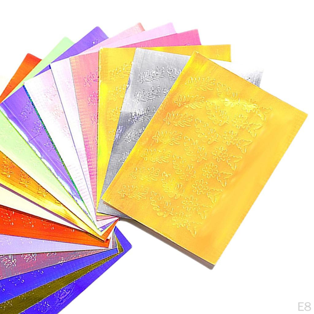 16 Sheets Stickers Leaf Manicure Tips Decal DIY Decoration