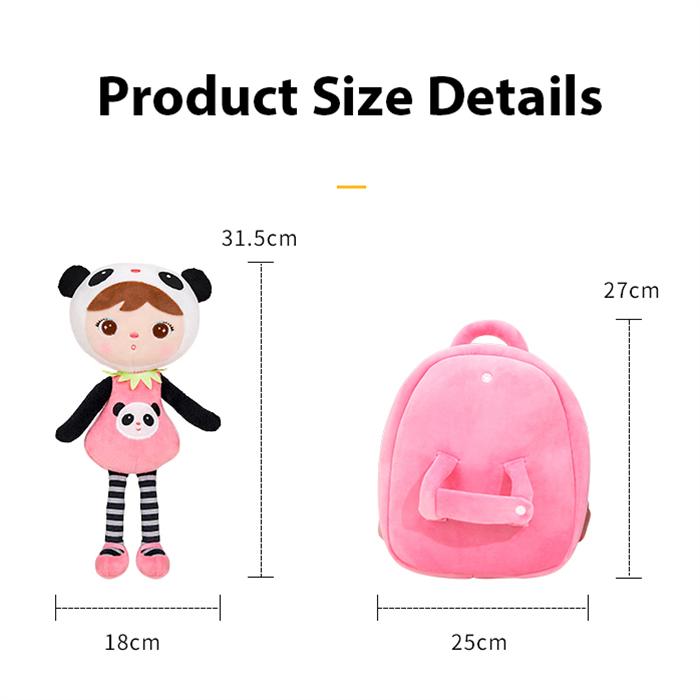 Non-Toxic Metoo Removable Plush Doll Schoolbag Kawaii Panda Koala Bag Kindergarten Kids And Baby Gift
