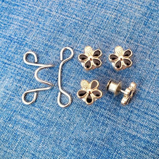 1 Paar Hosenbundstraffer Blumenform Hosenbundstraffer Pins Zum Annähen Nicht Nötig Abnehmbare Hosenbundclips für Hosen Jeans Röcke