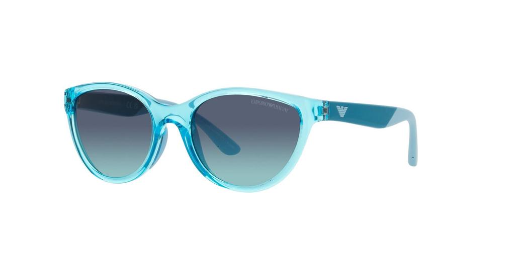 Emporio Armani EK4003F Shiny Transparent Turquoise Frame with Azure Gradient Dark Blue Size 48 Kids' Lens,