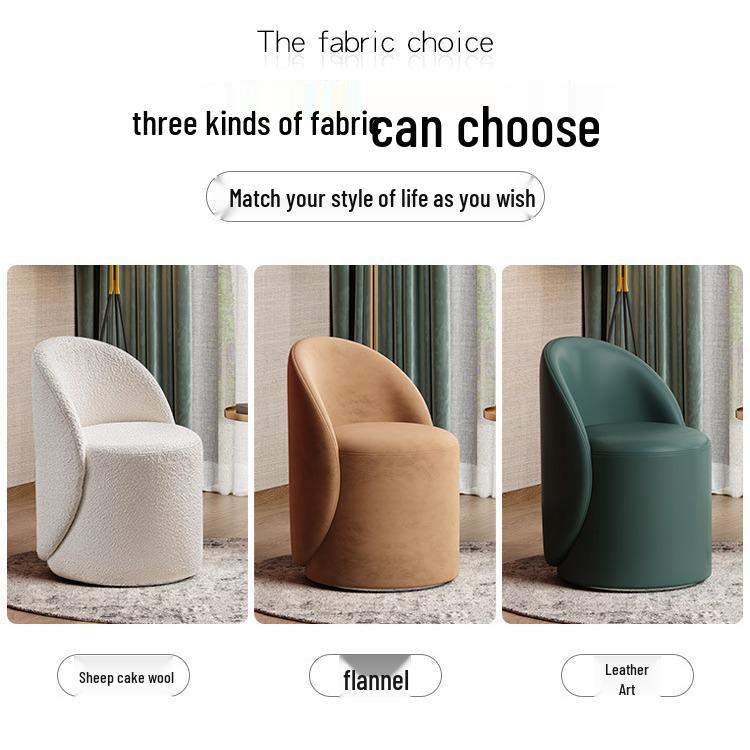 Same-Day Ship Rotating Dressing Stool: Minimalist Girl's Bedroom Makeup/Nail Art Chair with Backrest