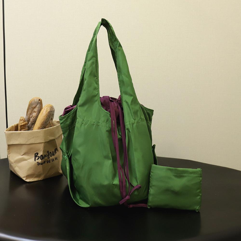 Waterproof Foldable Shopping Bag Reusable Shopping Eco Bag Drawstring Design Handbag Shopping