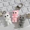 Flocking Cat Keychains Cute Cat Keyring for Bags Backpack Hanging Pendants Keychains On The Phone Funny Gifts
