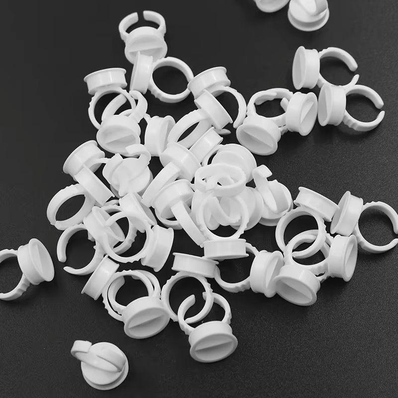 Disposable Microblading Pigment Ring Cups for Eyebrow, Eyeliner, and Eyelash Extensions - 100 Pieces