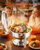 5 Qt 2 Pack Round Chafing Dish Buffet Set Full-Size Pan Stainless Steel