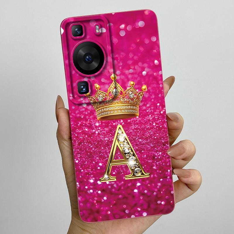 For Huawei P60 / P60 Pro / P60 Art Crown Letter Couple Phone Case HuaweiP60 P60Pro P60Art Soft Silicone TPU Protective Casing