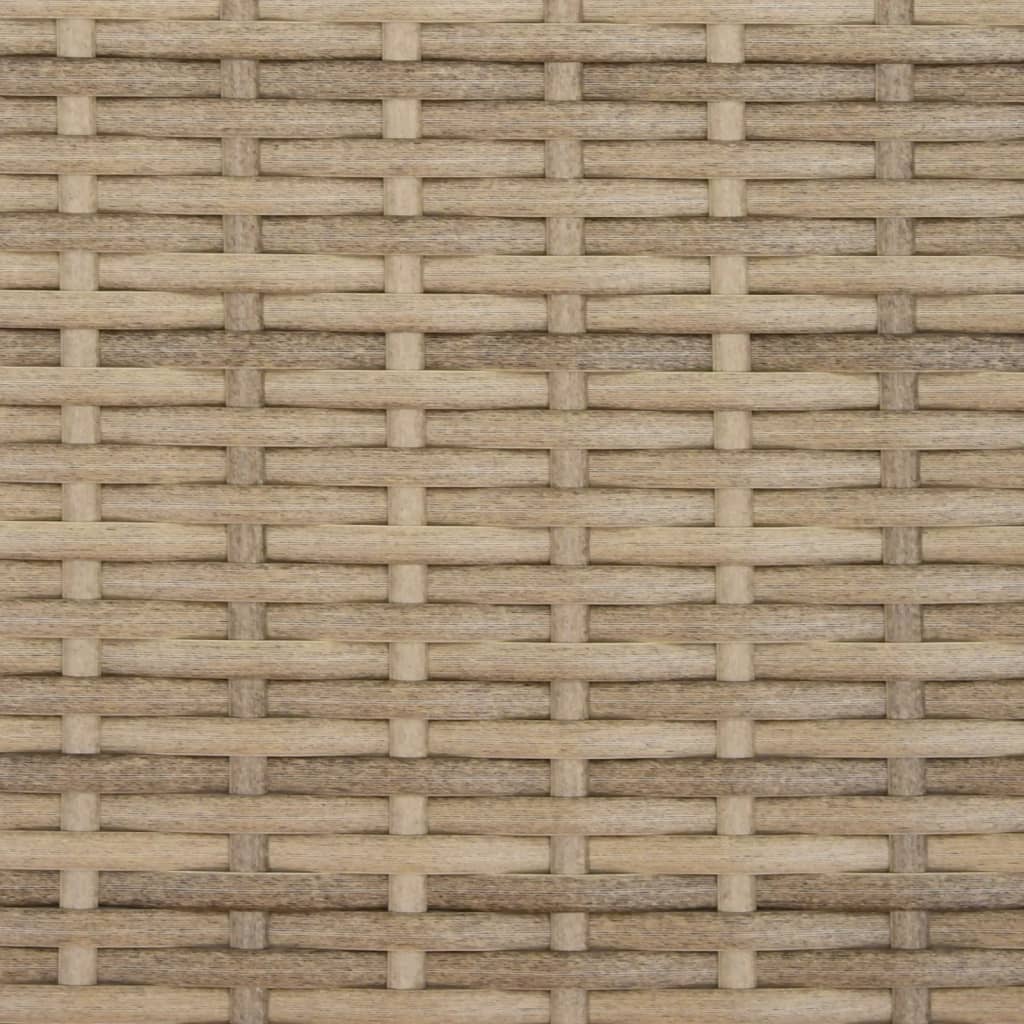 2 Seater Garden Sofa with Sun Umbrella and Footstools Beige Poly Rattan