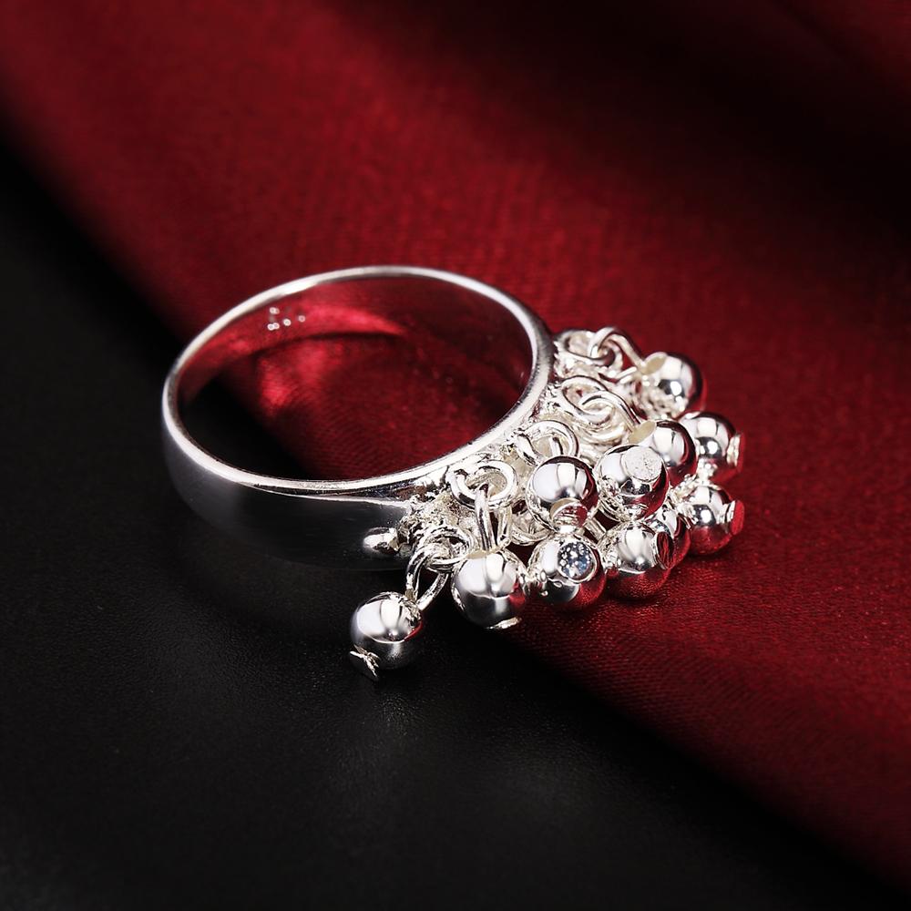 925 Sterling Silver Fashion Wedding Jewelry Romantic Bead Ring