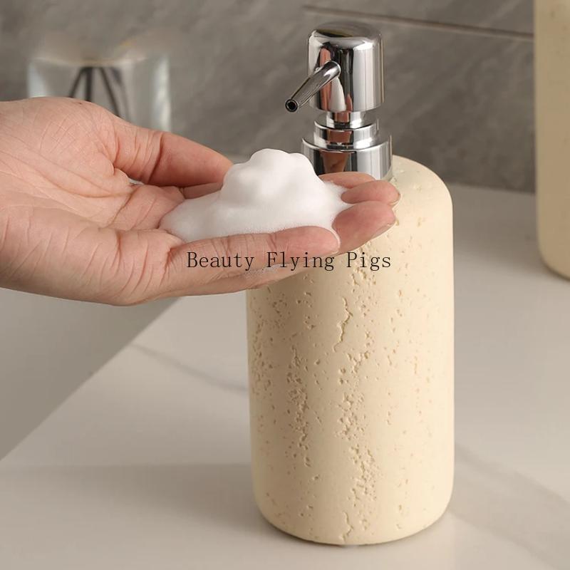 1pc Natural Stone Shower Gel Distribution Bottle, Household Storage Bottle, Bathroom Decoration, Liquid Distribution Bottle