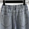Women's Spring and Autumn Four Seasons Plus Size Jeans Loose Straight Thin Drag Trousers
