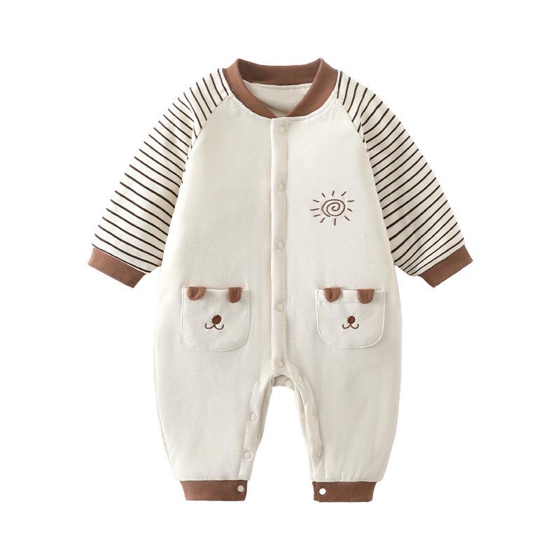 Double Layer Infant Bodysuit: Cute Newborn Romper for Spring/Autumn