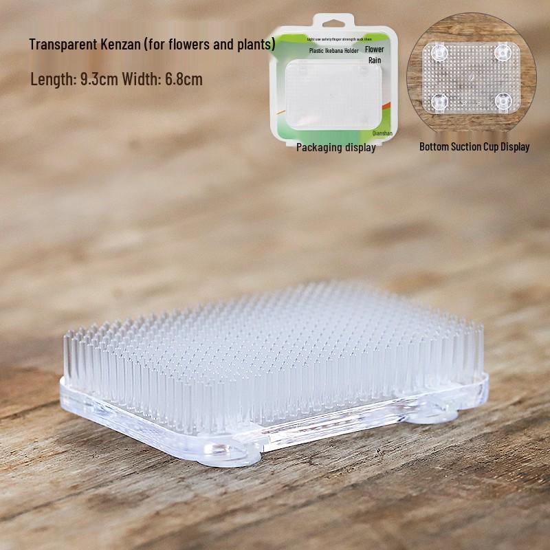 Transparent Plastic Kenzan Flower Holder for Zen Ikebana and Ohara School Arrangements