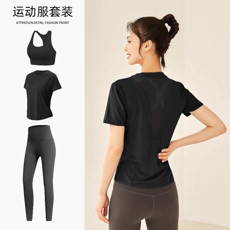 Tennis suit women's short-sleeved training clothes outdoor running quick-drying clothes thin badminton T-shirt fitness clothes