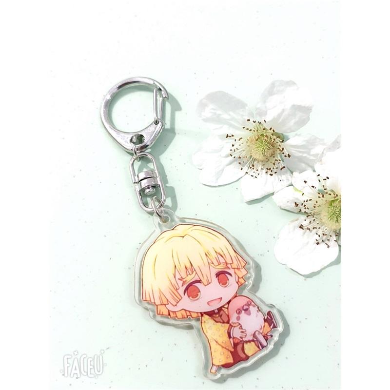 Anime Keychains Keychain Demon Slayer Kimetsu No Yaiba Acrylic Key Ring Cute Funny Cartoon for Friends