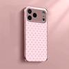 Minimalist Cute Pink Polka Dot Metallic Glass Phone Case For iPhone 17 Pro Max 16 15 14 13 12 11 Pro 15 14 Plus 17 Air 16E Cover