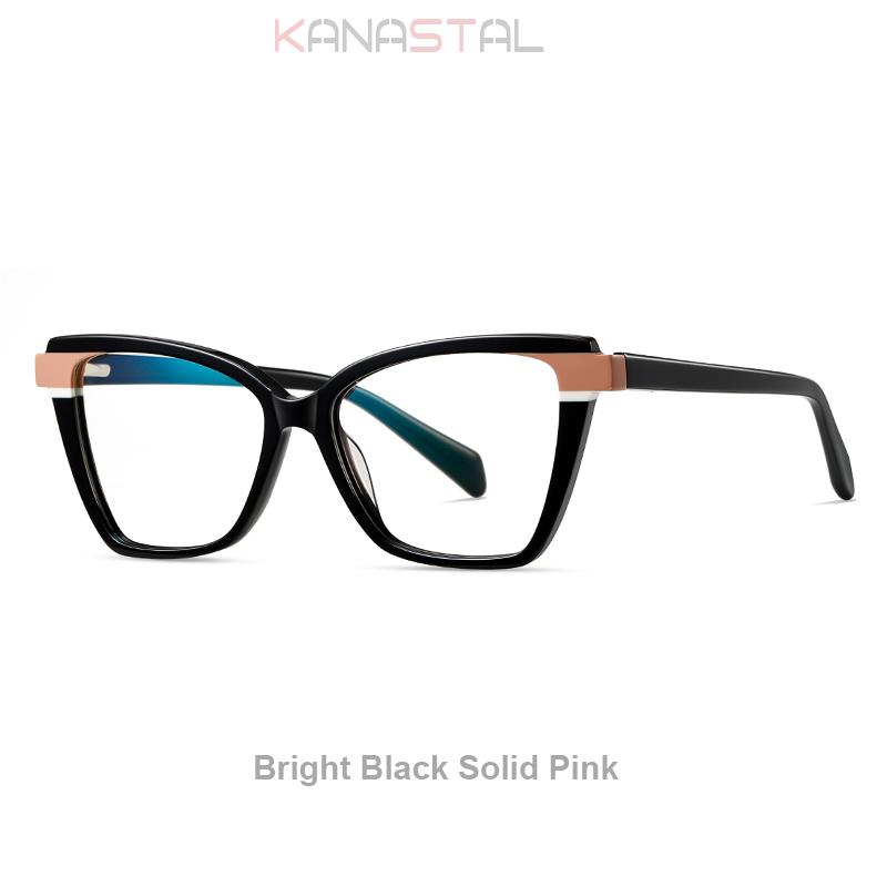 Women Blue Light Blocking Glasses Acetate Fibre Cat Frame Computer Men Eyewear Anti Ray Prescription Reading Eyeglasses Frame