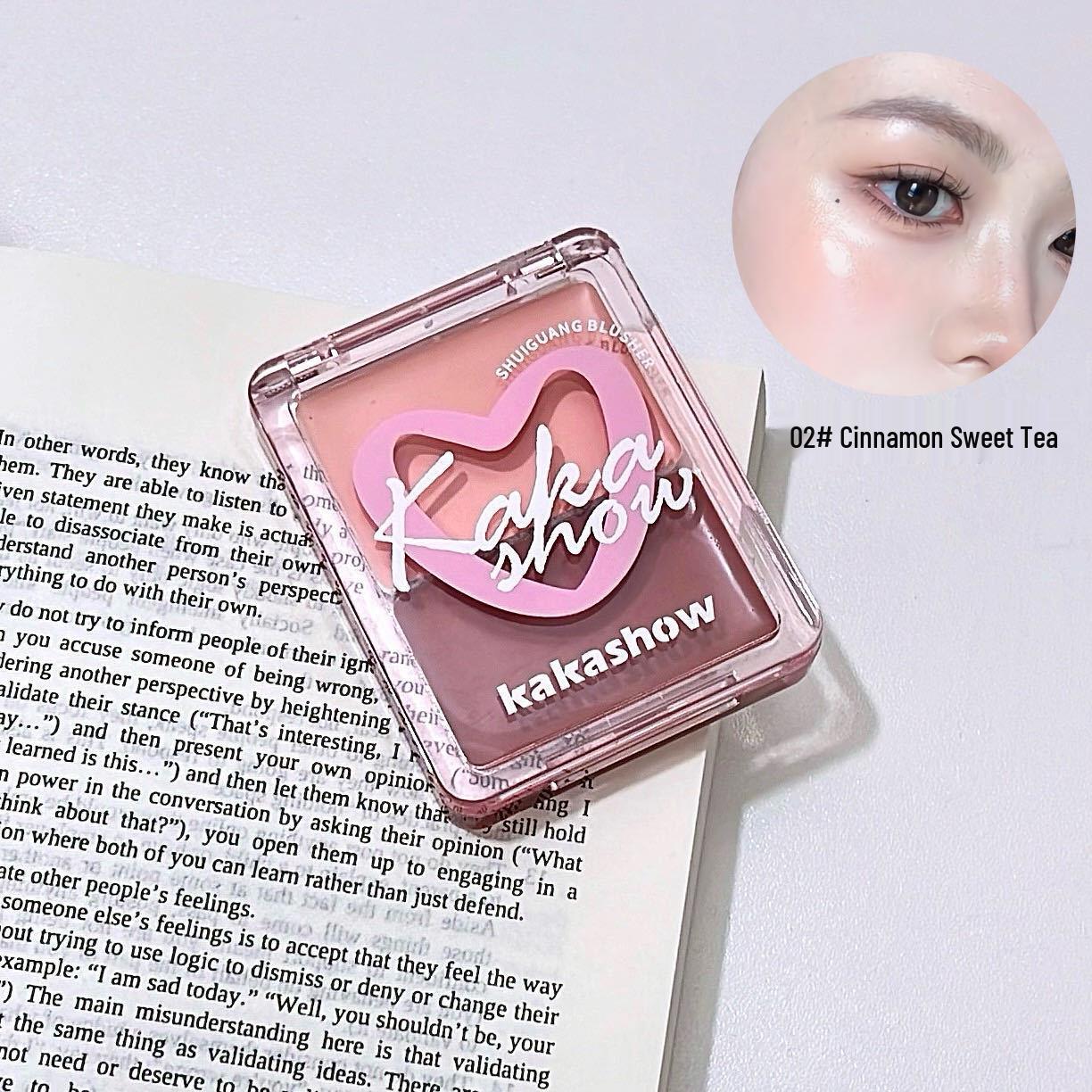 Kakashow Dewy Blush & Highlight Cream Duo: Natural Brightening & Plumping Watery Rouge. 5g