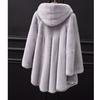 New imitation mink imitation fur coat imitation mink coat women's medium and long hooded waist pendulum imitation fur