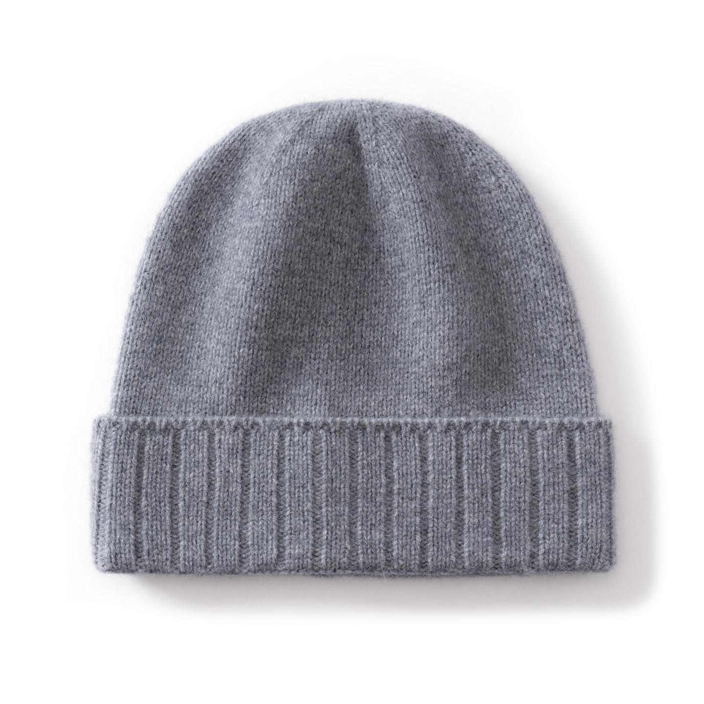 

100% Wool Winter Thick Ear Protection Knitted Hat For Women s Fashion, Flanged Toe Cap For Men s Warm And Brimless Cold Hat сірий