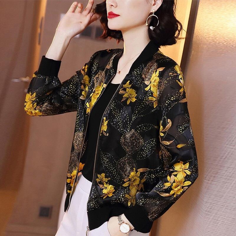 צבע לבוש הגנה מפני השמש מעיל אחיד בייסבול קרדיגן אביב וקיץ מעילים קצרים מזדמנים מעיל שיפון נשים