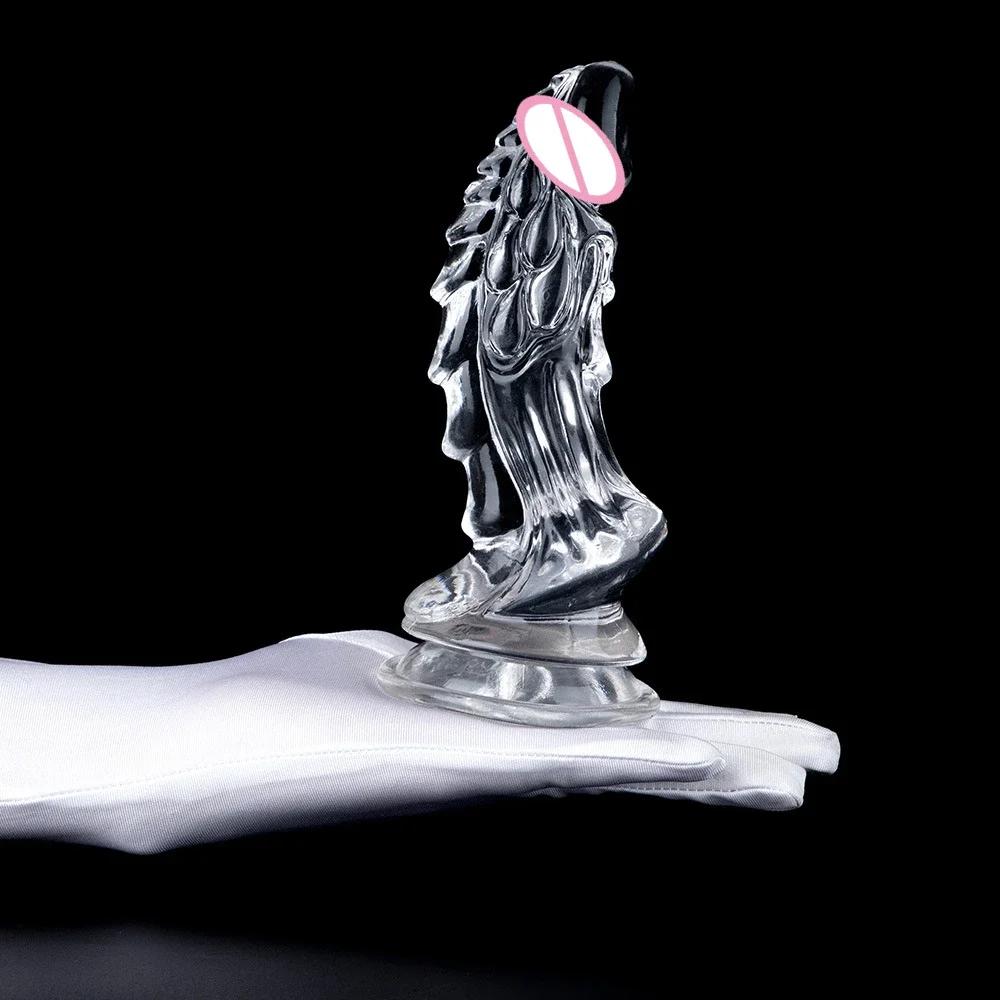 Dildo Monstro Dragão Transparente TPE Macio Plug Anal S/M/L Ventosa Brinquedos Sexuais Para Mulheres Homens Iniciante Pênis Grande Enorme Buttplug Adulto 18