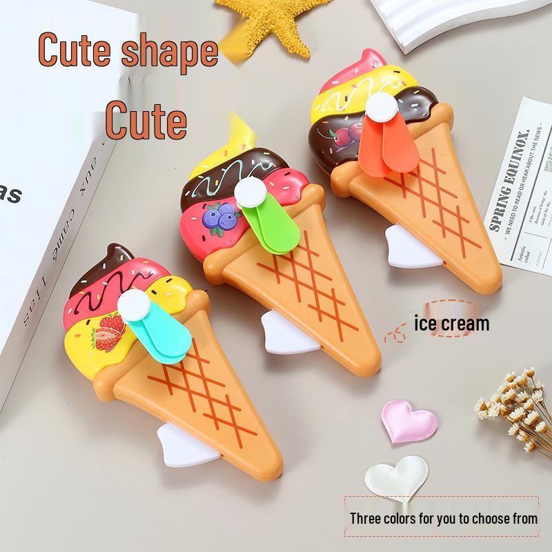 Portable Cartoon Unicorn Donut Hand-Crank Fan - Cute Souvenir Gift