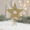 Gold Glitter Christmas Tree Top Iron Star Christmas Decorations for Home Xmas Tree Ornaments New Year 2023