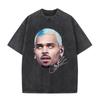 T-shirt Chris Brown Breezy Breezy Bowl XX Tour T-shirt Lavate Vintage Moda Uomo Hip Hop Manica Corta Streetwear