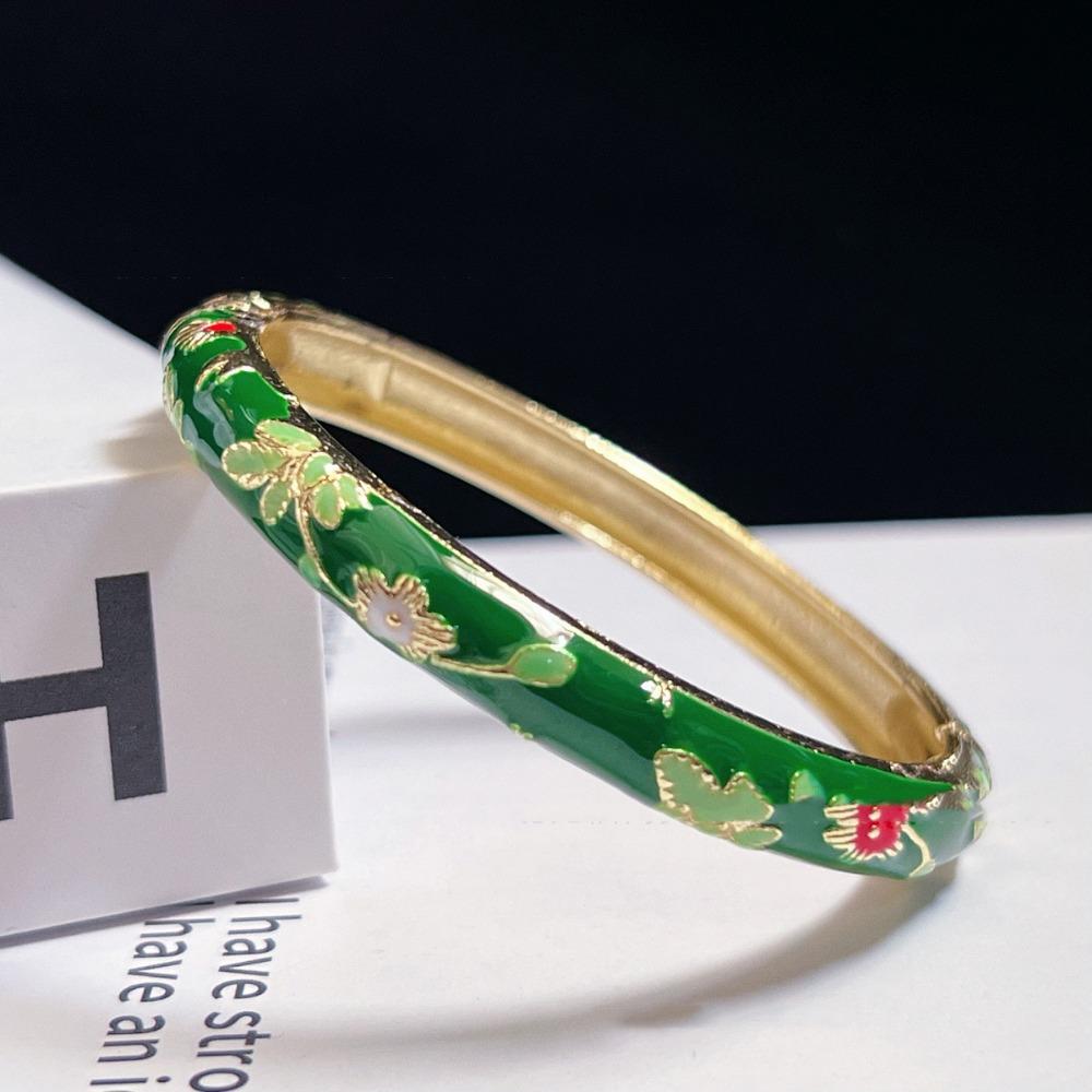 Traditional Chinese Cloisonne Bracelet Double Bangle Women's Hand Bracelet  Jewelry Gifts