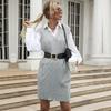 Womens Oversized V-Neck Long Knit Sweater Korean Style Plain Color Loose Fit Winter