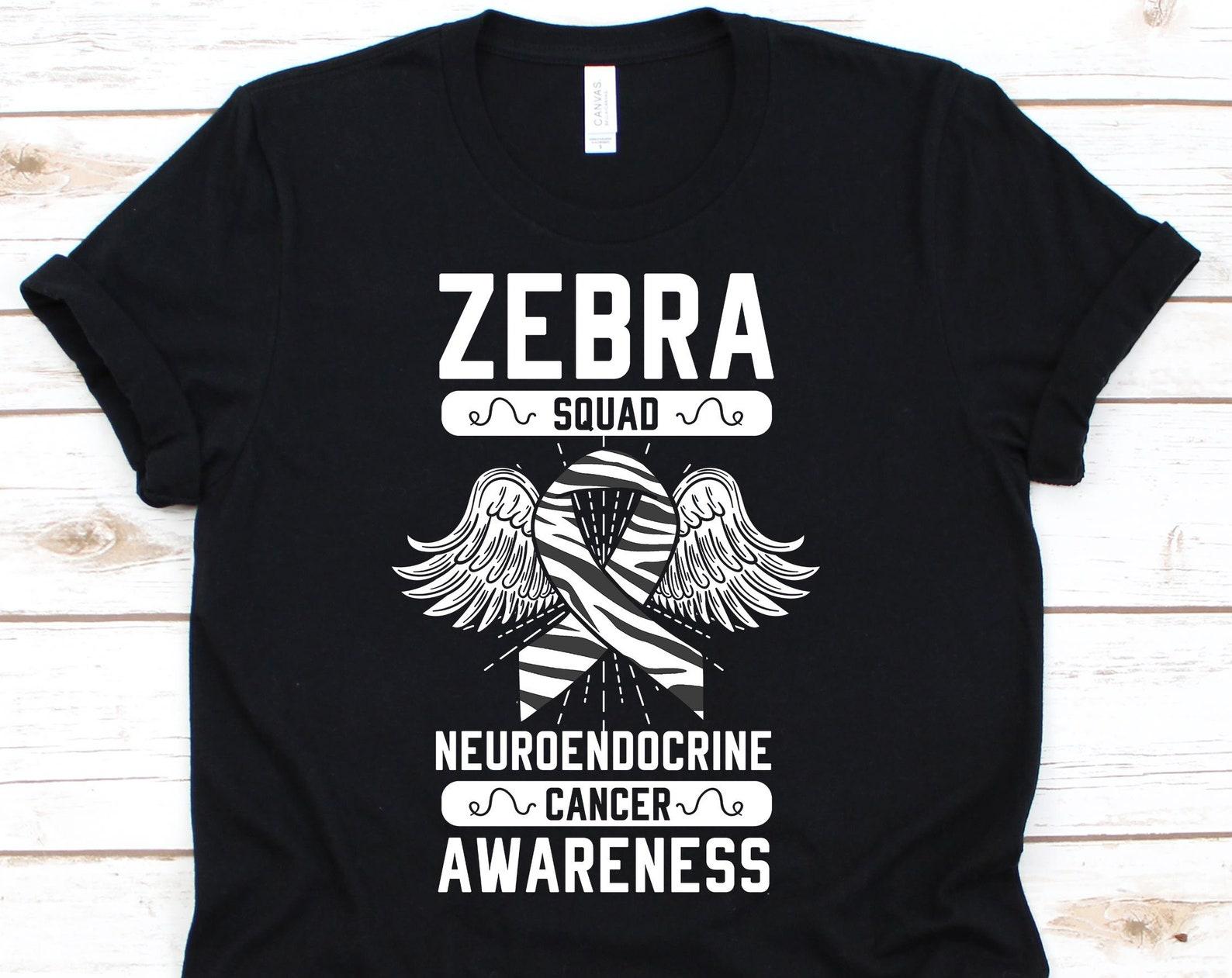Zebra Squad Shirt, Neuroendocrine Cancer Awareness Tshirt For Cancer Warrior Fighter Supporter, Zebra Ribbon For Neuroendocrine Patient 2XL