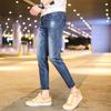 Dört Mevsim erkek Elastik Kot erkek Kore Versiyonu Slim Fit İnce Küçük Düz Bacak Hafif ve Nefes Alabilir Kırpılmış Pantolon