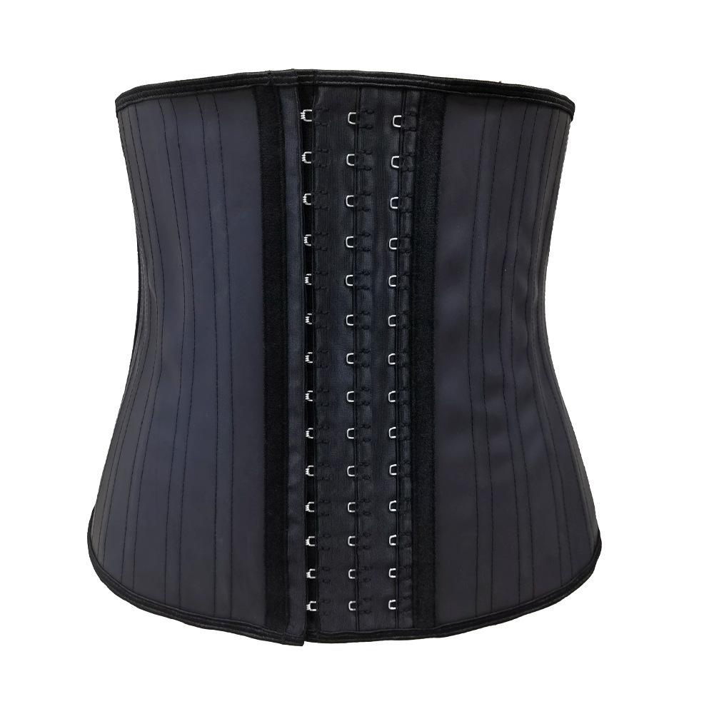 25-Bone Matte Latex Waist Trainer: Hook & Eye Closure, Rubber Abdomen Shaper, Slimming Sculptor