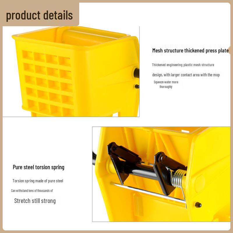 White Cloud Thickened Hands-Free Mop Bucket with Squeeze Water Extractor