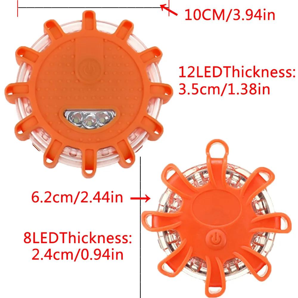 8/12 LED Warnleuchten Notlichter Pannensignal Scheibe Blinkende Warnleuchte Set mit magnetischem Pannenblinker