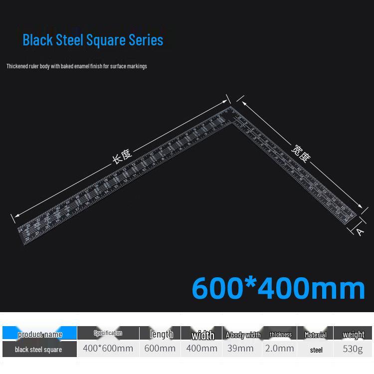 1m Stainless Steel & Aluminum Alloy Ruler, 50cm Measuring Tool, 15/20/30 Thickened Steel Plate, Straight Square Design