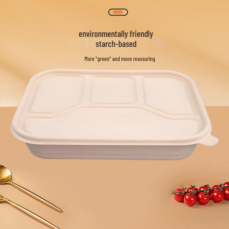 Wandaxia Biodegradable Corn Starch 4-Compartment Lunch Box