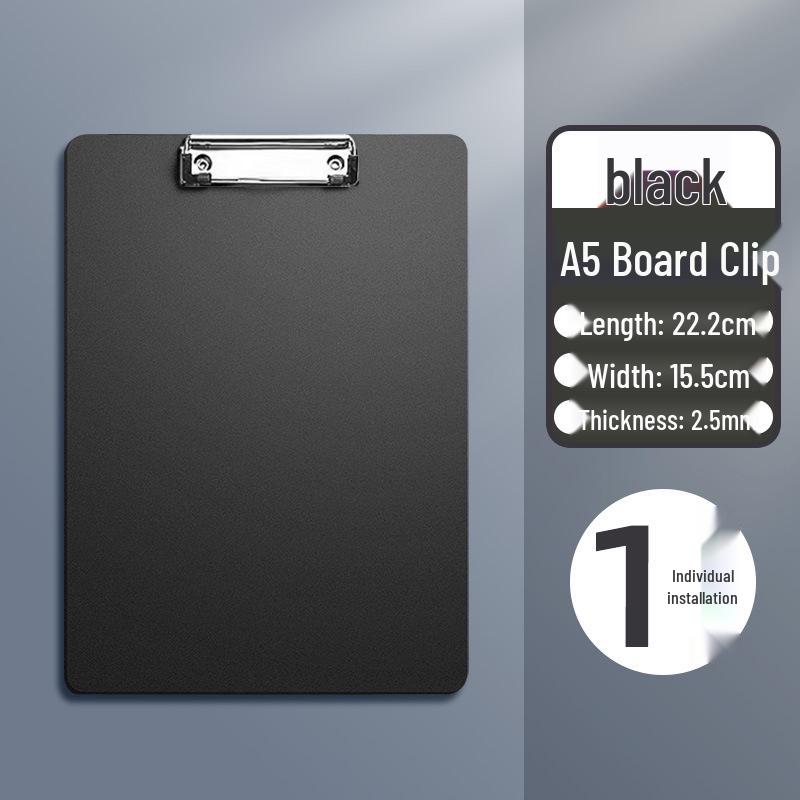 Morandi A4 Black PP Foam Clipboard - Thick, Student-Friendly Writing Board 