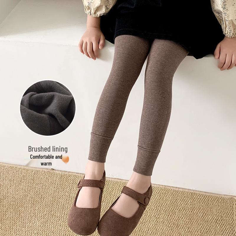 Fleece-lined Kids' Pantyhose & Leggings, Non-slip Dance Socks, and Bodysuits for Spring & Autumn.