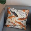 2D Koi Fish Pattern Decorative Throw Pillow Cover Pattern Cushion Cover Suitable For Sofa Bedroom Car Pillow Cover