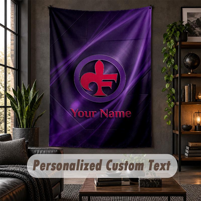 Wall Tapestry Fiorentina FC Print Custom Name Text Wall Hanging Home Decor