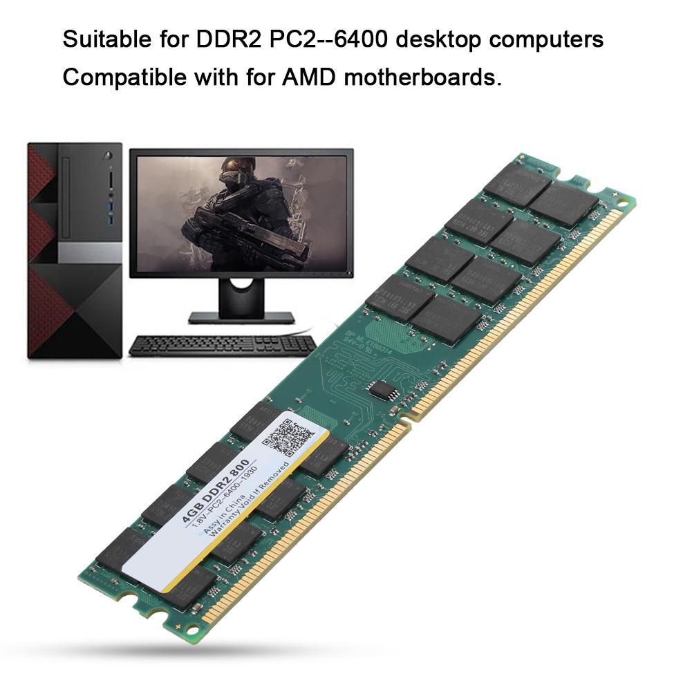 Xiede 800MHZ 4G 240pin Memory Designed for DDR2 PC2-6400 Desktop Computer for AMD 1.8V Desktop DDR2 Desktop Memory DDR2